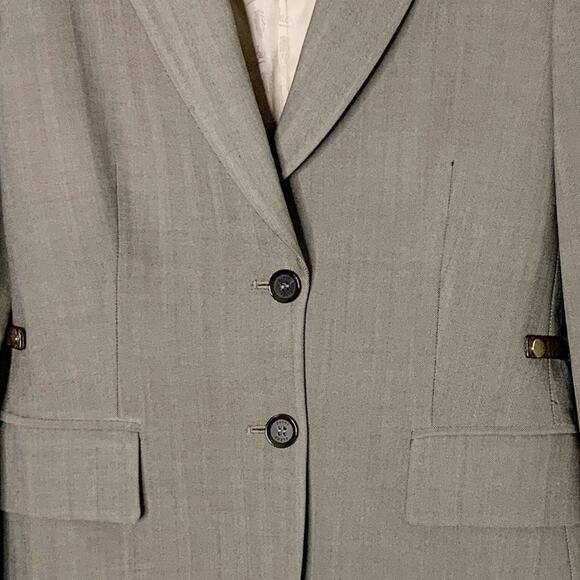 Gucci Blazer SZ 40 w/ Leather Gold Hardware Back Link - Picture 3 of 6